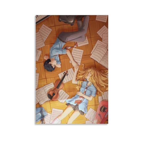 LWSCYMX Kunstdruck auf Leinwand, Motiv: "Your Lie in April", klassisches Anime-Motiv, Wandkunst, dekoratives Gemälde, Poster, 50 x 75 cm, ungerahmter Stil LWSCYMX Kunstdruck auf Leinwand, Motiv: "Your Lie in April", klassisches Anime-Motiv, Wandkunst, dekoratives Gemälde, Poster, 50 x 75 cm, ungerahmter Stil von LWSCYMX