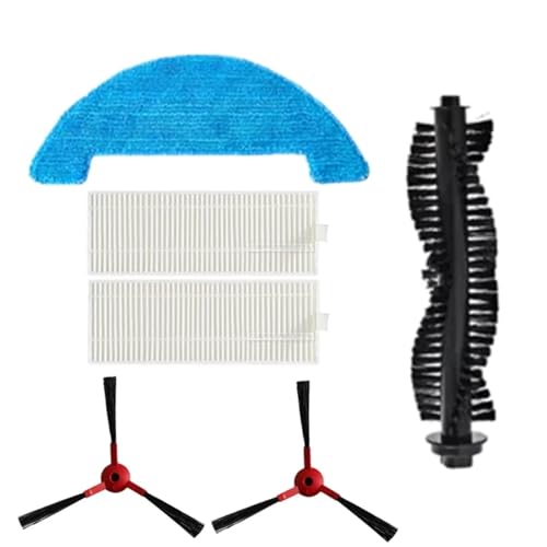 Roboter HEPA-Filter Hauptrolle Bürste Seitenbürste Wischtuch for 360 SmartAI C50 G50 Robotic Staubsauger Ersatzteile Zubehör Lobenswert(Light Grey) von LWTBFHJR