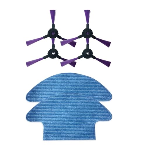Seitenbürsten-Mopptücher for Kitfort Kt-532 Kt532 Robotic-Staubsaugerteile Reinigungsmopp-Lappen Zubehör Ersatz Lobenswert(Light Grey) von LWTBFHJR