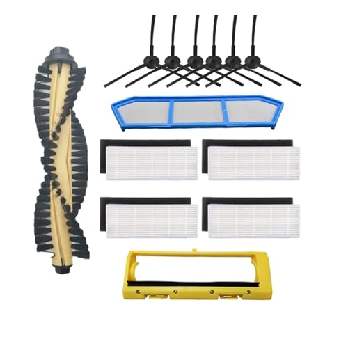 Zubehör-Kit for Ilife A4 A4S A40 Staubsaugerteile HEPA-Filter Primärfilter Seitenbürste Rollenbürstenabdeckung Mopp-Pad-Tuch Lobenswert(Yellow) von LWTBFHJR