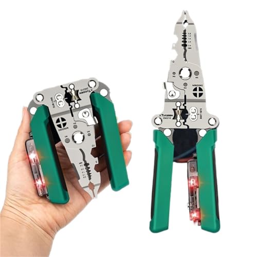 Multifunktionale Abisolierzange mit elektrischem Teststift, faltbarem Kabelschneider-Crimper-Werkzeug, elektrische Klappzange for Schneiden(A1) von LWTZAORYI