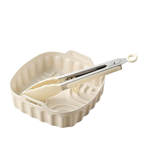 Großes Silikonkorbtablett For Die Luftfritteuse, Wiederverwendbar, Quadratisch, For Die Luftfritteuse, Grill, Backform, Einlage, Küchen-Kochzubehör(M and Food clip) von LWVQRERKH