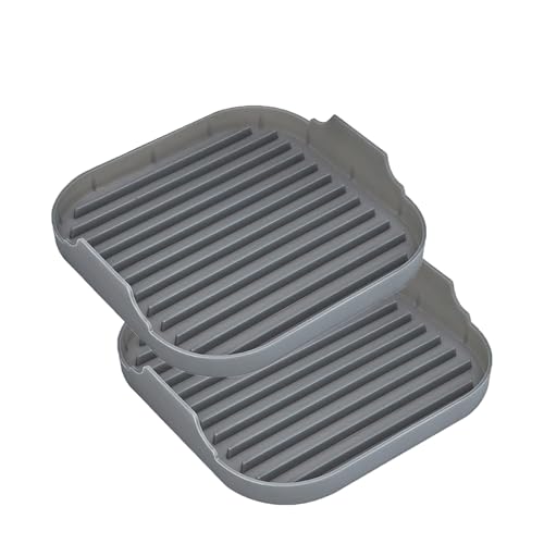 Mikrowellen-Speckständer, Speckgrill-Crisper-Tablett, Silikon-Backblech, Silikon-Speckkocherpfanne For Den Ofen(Gray 2pcs) von LWVQRERKH