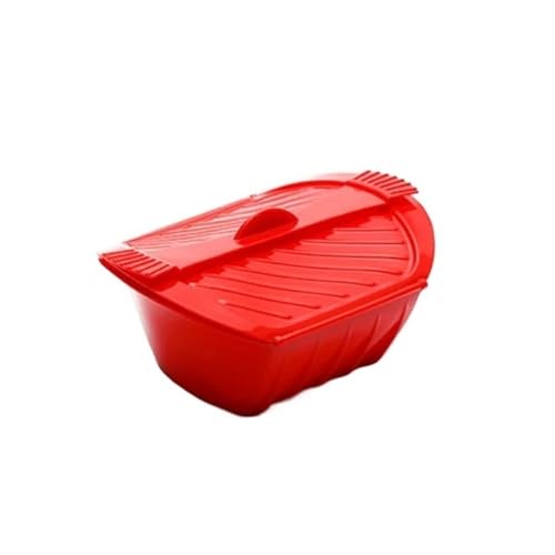 Praktischer Silikon-Dampfgarer, Leicht Zu Reinigendes Dampfgestell, Umweltfreundliche Silikon-Dampfhülle, Mikrowellengeeigneter Lebensmittelkocher, Kochzubehör(Large-red) von LWVQRERKH