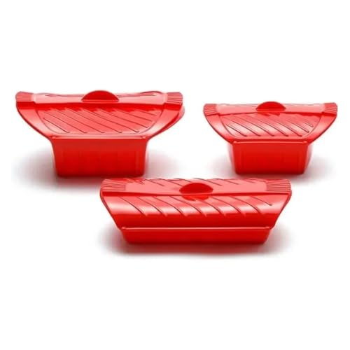 Praktischer Silikon-Dampfgarer, Leicht Zu Reinigendes Dampfgestell, Umweltfreundliche Silikon-Dampfhülle, Mikrowellengeeigneter Lebensmittelkocher, Kochzubehör(Red set) von LWVQRERKH