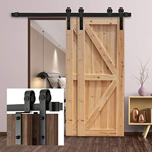 6.6FT/200cm Schiebetürbeschlag Barn Door Hardware Kit Laufschienen für Schiebetür Hängeschiene Schiebetürsystem von LWZH