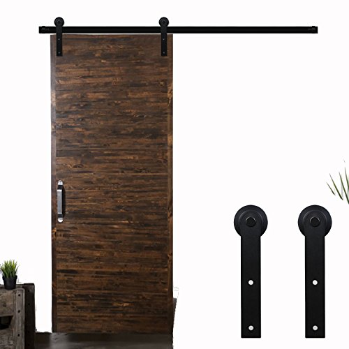 7.5FT/228cm Schiebetürbeschlag Set Hängeschiene Schiebetürsystem Tür Hardware Kit für Innentüren Schwarze I-Form von LWZH