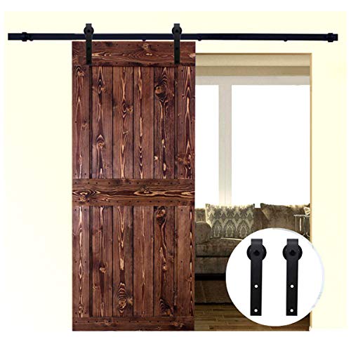 LWZH 11FT/335 cm Schiebetürbeschlag Set Barn Door Hardware Kit Laufschienen für Schiebetür Hängeschiene Schiebetürsystem von LWZH