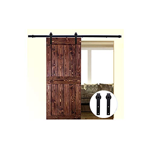 LWZH 13FT/396 cm Schiebetürbeschlag Set Barn Door Hardware Kit Laufschienen für Schiebetür Hängeschiene Schiebetürsystem von LWZH