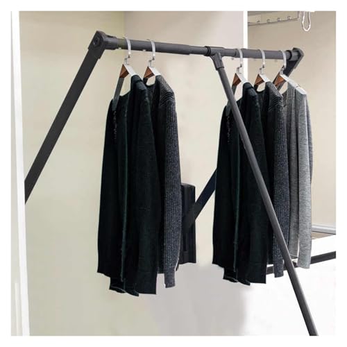 LWZQRVCT Herunterziehbare Kleiderstange, Kleiderschrank-Hebeschiene, Organizer Aus Aluminiumlegierung, Verstellbarer Kleiderschrank-Hebeschienen-Organizer for Aufhängen Von Kleidung(Black,510-650mm) von LWZQRVCT