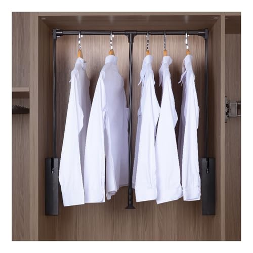 LWZQRVCT Kleiderschrank-Hebeschiene, Organizer Aus Aluminiumlegierung, Zweiwege-Puffer, Verstellbarer Kleiderschrank-Hebeschienen-Organizer, for Aufhängen Von Kleidung(Color1,890-1210mm) von LWZQRVCT