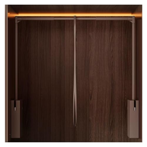 LWZQRVCT Kleiderschrank-Hebeschiene Aus Aluminiumlegierung,Breit Verstellbar,Zweiwege-Puffer,Einziehbarer Kleiderschrank-Aufhänger for Schränke(Color2,890-1210mm) von LWZQRVCT