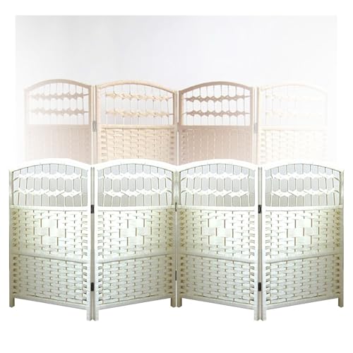LWZQRVCT Kleiner Raumteiler, Kurzer Sichtschutz Aus Holz for Den Innenbereich, Zusammenklappbare Sichtschutzpaneele Mit Doppelscharnier, for Das Schlafzimmerbüro Zu Hause(Color2,4 Panels) von LWZQRVCT