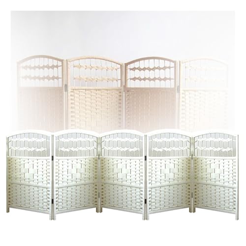 LWZQRVCT Kleiner Raumteiler, Kurzer Sichtschutz Aus Holz for Den Innenbereich, Zusammenklappbare Sichtschutzpaneele Mit Doppelscharnier, for Das Schlafzimmerbüro Zu Hause(Color2,5 Panels) von LWZQRVCT