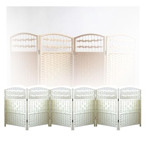 LWZQRVCT Kleiner Raumteiler, Kurzer Sichtschutz Aus Holz for Den Innenbereich, Zusammenklappbare Sichtschutzpaneele Mit Doppelscharnier, for Das Schlafzimmerbüro Zu Hause(Color2,6 Panels) von LWZQRVCT