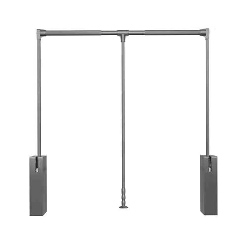 LWZQRVCT Zweiwege-Puffer-Kleiderschrank-Ausziehstangenaufhänger, Soft-Close-Garderobenlift Aus Poliertem Chrom, Erweiterbar for Den Schrank, Organizer-Aufbewahrung(Color2,660-890mm) von LWZQRVCT