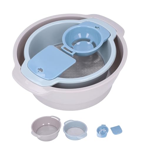 LWZko 4 Teiliges Pollensieb Set, Pollensieb Trimmschale, Stapelbares Netzsieb, Trimmschale mit Maschensieb, Trim Tray Set, Pollensieb für Tee Zucker Küche Zuhause, Mehl Abseihen, Pulverisieren (Blau) LWZko 4 Teiliges Pollensieb Set, Pollensieb Trimmschale, Stapelbares Netzsieb, Trimmschale mit Maschensieb, Trim Tray Set, Pollensieb für Tee Zucker Küche Zuhause, Mehl Abseihen, Pulverisieren (Blau) von LWZko