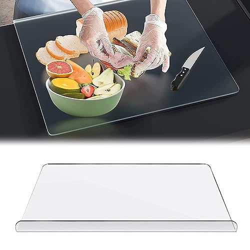 Schneidebrett Acryl, 60 * 45cm Klares Schneidebrett für die Küchentheke Durchsichtig Schneidebrett mit Lippe für Counter Countertop Protector (L) von LWuuywa