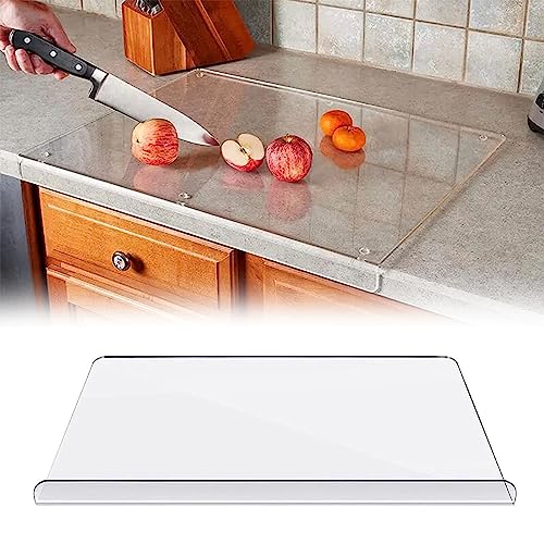 Schneidebrett Acryl, 45 * 40cm Klares Schneidebrett für die Küchentheke Durchsichtig Schneidebrett mit Lippe für Counter Countertop Protector (M) von LWuuywa