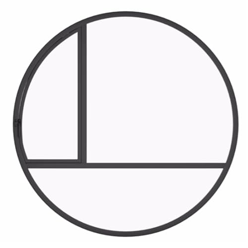 Fenêtre À Battant Ronde, Verre Trempé Fenêtres D'aération Avec Poignée De Verrouillage, Fenêtres Encastrées Fenêtres De Remplacement Pour Garage Grenier, Fenêtre Éclairante(Black,75cm/29.53in) von LXBAMKEA