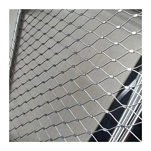 LXBAMKEA Flexibel Edelstahl Drahtseil Netz, Anti-Diebstahl-Anti-Fall Kabelgeflecht, Grenze Schutznetz, Fußballfeld Gartenfarm Dekor Zaun, Anti-Diebstahl Drahtzaun (Color : Silver, Size : 1x1M) von LXBAMKEA