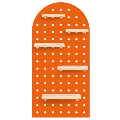 Pegboard-Platten & -Einheiten, Pegboard-Kombinationsset, Wandhalterung Display Pegboard, Zuhause Garage Bastelraum Werkstatt Küche Büro Wand-Organizer, Display Regale ( Color : Orange , Size : 23.62x4 von LXBAMKEA