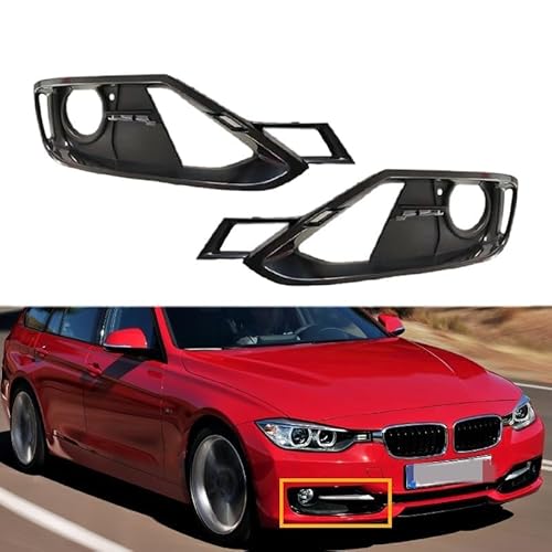 LXBSXY 1 Paar für BMW F30 F31 2012 2013 2014 2015,Nebelscheinwerfer Gitter Stoßstange Lüftung Abdeckung Blende Nebelscheinwerfergitter Stoßstangengitter Schwarz Außen Zubehör von LXBSXY