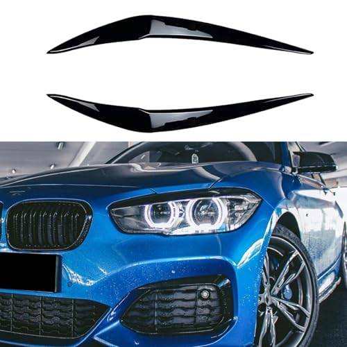 LXBSXY 2 Stücke Auto ABS Scheinwerfer Augenbrauen für BMW F20 F21 1 Series 116i 118i 120i 125i 128i Hatchback, Abdeckung Wimpern, Kopflicht Aufkleber Autoscheinwerfer Stirn, Außen Styling Zubehör von LXBSXY
