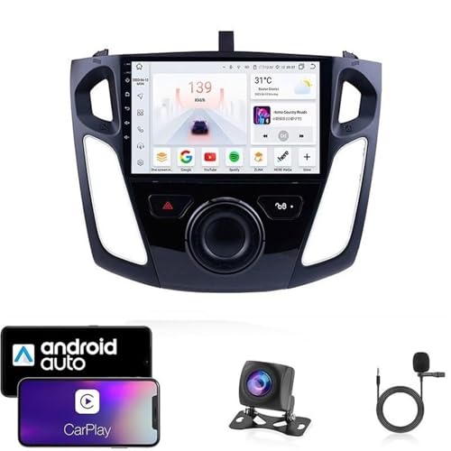 9" Android 14 Autoradio for Ford Focus 3 2011–2019 | Kabelloses CarPlay und Android Auto | Plug & Play-GPS | Kostenlose Rückfahrkamera | 4G/WLAN | Behält die Lenkradsteuerung bei(T1 4 Core WiFi 1G+16G von LXBche