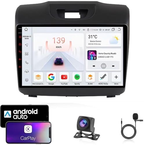 9-Zoll-Autoradio mit Android 14 for Isuzu D-Max 2015–2018 | Kabelloses CarPlay und Android Auto | Plug & Play-GPS | Kostenlose Rückfahrkamera | Behält die Lenkradsteuerung bei(T6 8 Core 4G+WiFi 8G+128 von LXBche