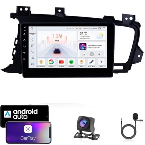 Android 14-Autoradio for Kia Optima K5 2011–2015 | 9-Zoll-Touchscreen | Kabelloses CarPlay und Android Auto | Plug & Play-GPS | Kostenlose Rückfahrkamera | Behält die Lenkradsteuerung bei(T6 8 Core 4G von LXBche