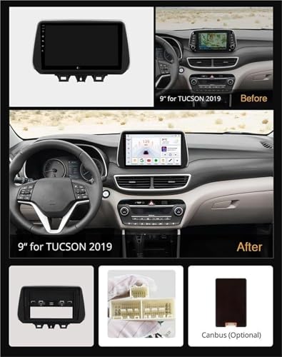Android 14 Autoradio für Hyundai New Tucson IX35 2018-2019| Hochwertiges kapazitives Touchscreen-Autoradio | CarPlay/Android Auto | GPS-Navigation | Bluetooth | Rückfahrkamera | Plug-and-Play(T6 8 Cor von LXBche
