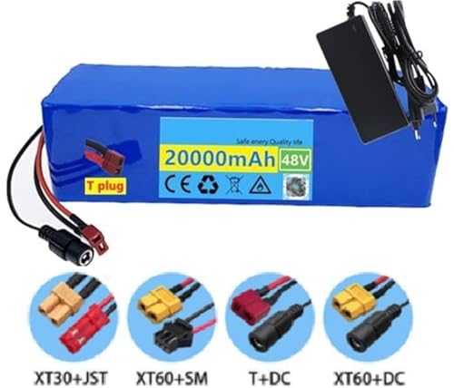 LXBche 48 V 20 Ah Lithium-Ionen-E-Bike-Akkupack mit eingebautem Ladegerät und BMS-Schutz for Elektrofahrräder von 200 W bis 1000 W(T+XT60+DC) von LXBche