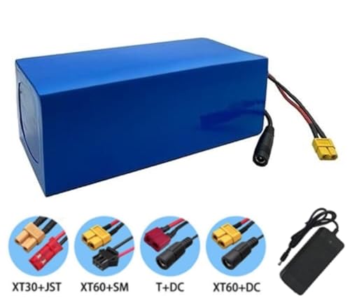 LXBche 48 V 30 Ah Lithium-Ionen-Akkupack mit integriertem BMS-Schutz und Ladegerät for 200–1500 W Elektrofahrradmotor (T-Stecker)(XT60+DC) von LXBche