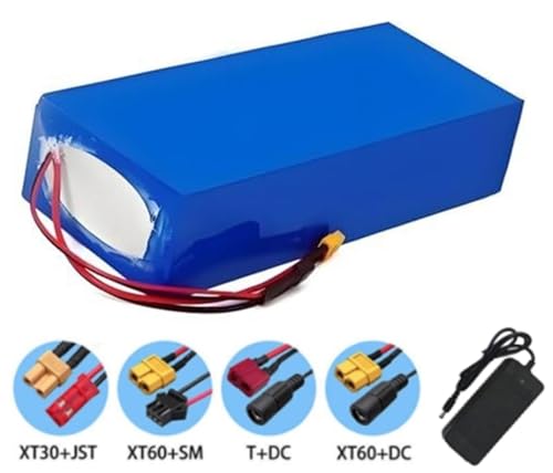 LXBche 72-V-Lithium-Ionen-E-Bike-Akkupack mit integriertem BMS und Ladegerät for 200–1600 W Elektrofahrradmotor – Zuverlässige Stromquelle for E-Bikes(XT60+DC) von LXBche