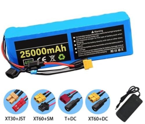 LXBche Lithium-Ionen-Akkupack for Elektrofahrräder, 48 V, 25 Ah, 13S3P, mit integriertem BMS und Ladegerät for 200–1200 W E-Bike-Motor(T+XT60+DC) von LXBche