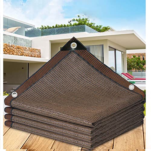 LXBche Schattierungsnetz Sonnenschutz Netz mit Ösen Sonnensegel 95% Shading Rate UV-Beständiges Schwarz Garten Schattiernetz für Gewächshaus Auto Beschattung (Color : Brown, Size : 11 * 11m) von LXBche