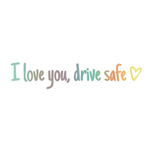 LXCJZY 5Pcs I Love You Driving Safe Mirror Sticker, Drive Safe I Love You Sticker with Heart for Rearview Mirror & Window, Rear View Mirror Decal Car Stickers Decal. (Laser silver) von LXCJZY