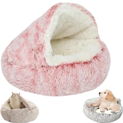 LXCJZY Cozy Cocoon Pet Bed,Cozy Cocoon Pet Bed for Dogs,Winter Pet Bed Dog Cave Bed Cat Hole Bed (50CM, Pink Long Plush) von LXCJZY