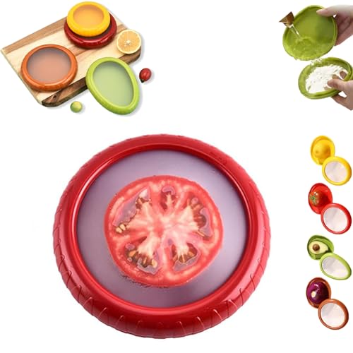 LXCJZY Silicone Fruit Storage Box, Container To Keep Fresh, Reusable Fruit Vegetable Containers for Fridge Keep Fresh Fruit Storage Container to Keep Fresh Vegetable (Red) von LXCJZY