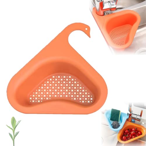 LXCJZY Strainer Pro, Faucet Hanging Filter Basket, Upgraded Sink Pop-Up Core Drain Filter, Multi-Function Drain Basket, Kitchen Triangle Sink Filter, Corner Kitchen Sink Strainer Basket (2, orange) von LXCJZY