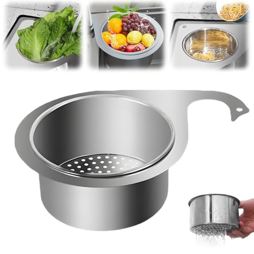 LXCJZY Swan Drain Basket for Kitchen,2024 Upgraded Stainless Steel Swan Sink Strainer,Multi-Functional Swan Drain Basket for Kitchen Sink Hangs on Faucet Fits All Sin (1PCS) von LXCJZY