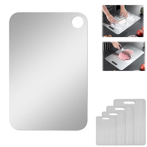 LXCJZY Titanium Cutting Board, Stainless Non Stick Chopping Board, Titanium Cutting Boards for Kitchen, Dishwasher Safe Ideal, Perfect for Various Cooking Tasks. (30 * 20/11.8 * 7.9in) von LXCJZY