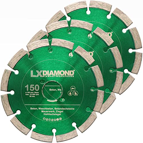 LXDIAMOND 3x Diamant-Trennscheibe 170mm passend für Bepo FFS 171 SE Montagefräse