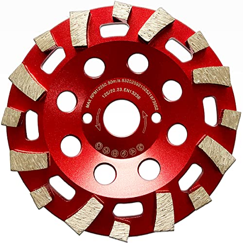 LXDIAMOND Diamant-Schleiftopf 125mm x 22,23mm für Winkelschleifer - Topfschleifer zum Schleifen von Beton, Mauerwerk, Epoxidharz, Estrich, Fliesenkleber - 125 mm Betonschleifer in Profi Qualität von LXDIAMOND