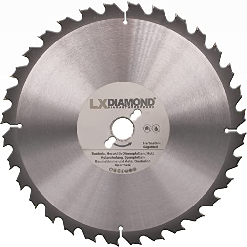 LXDIAMOND Hartmetall Kreissägeblatt Ø 450mm x 30,0mm HM Sägeblatt für Bauholz Brennholz zum Sägen mit Wippsäge Tischkreissäge Kreissäge Kappsäge - Wechselspitzzahn Blatt 450 mm in Premium Qualität von LXDIAMOND