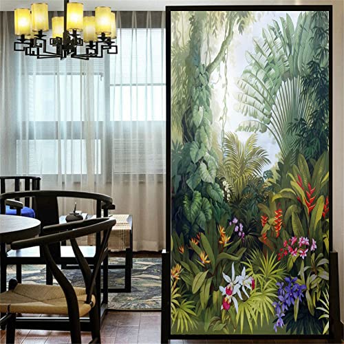 LXDWEI Dekorative Fensterfolie Sichtschutz Regenwald-Malerei statische Haftung Fensteraufkleber kein Klebstoff mattierte Fensterabdeckungen Fenster-Tönung 42x60 cm LXDWEI Dekorative Fensterfolie Sichtschutz Regenwald-Malerei statische Haftung Fensteraufkleber kein Klebstoff mattierte Fensterabdeckungen Fenster-Tönung 42x60 cm von LXDWEI
