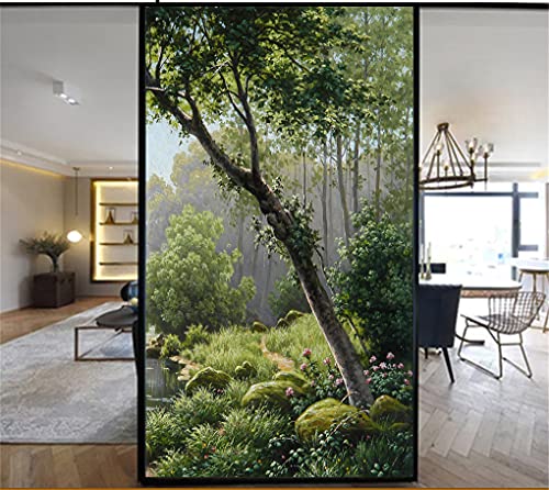 LXDWEI Dekorative Fensterfolie Sichtschutz Waldmalerei statische Haftung Fensteraufkleber kein Klebstoff mattierte Fensterabdeckungen 82x200 cm LXDWEI Dekorative Fensterfolie Sichtschutz Waldmalerei statische Haftung Fensteraufkleber kein Klebstoff mattierte Fensterabdeckungen 82x200 cm von LXDWEI