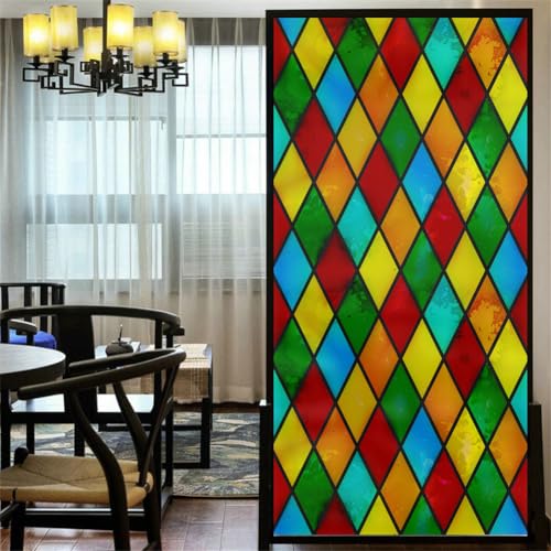 LXDWEI Sichtschutz-Fensterfolie, europäischer Kirchenstil, Buntglas, kein Kleber, statische Haftung, dekorative Fensteraufkleber 40x80cm LXDWEI Sichtschutz-Fensterfolie, europäischer Kirchenstil, Buntglas, kein Kleber, statische Haftung, dekorative Fensteraufkleber 40x80cm von LXDWEI