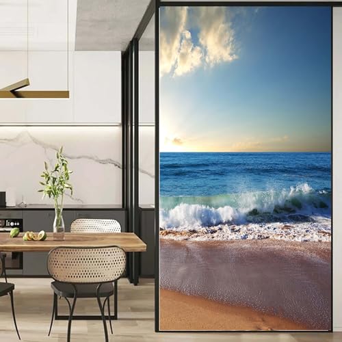 LXDWEI Sichtschutz-Fensterfolie Strandlandschaft 2 Buntglas-Fensteraufkleber statisch haftend dekorativ mattiert Fensterabdeckungen 40x100 cm LXDWEI Sichtschutz-Fensterfolie Strandlandschaft 2 Buntglas-Fensteraufkleber statisch haftend dekorativ mattiert Fensterabdeckungen 40x100 cm von LXDWEI